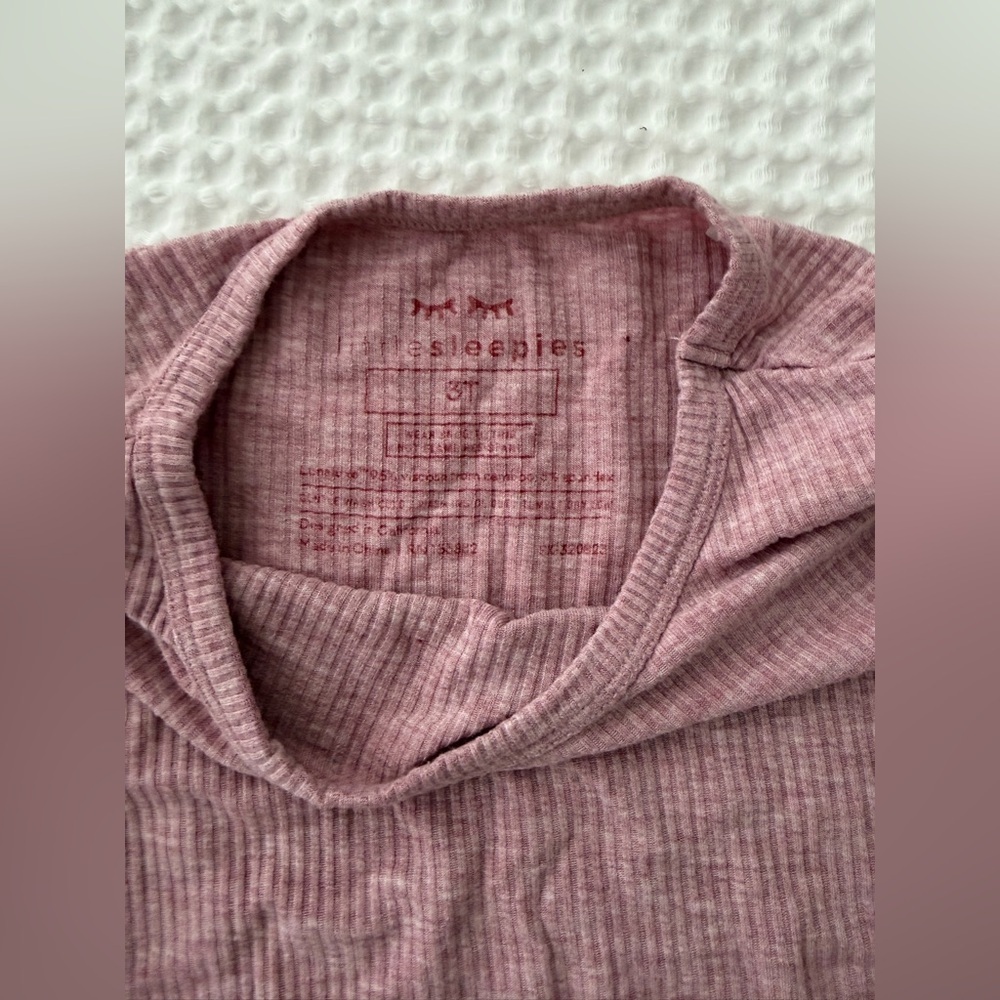 Little Sleepies Two-Peice Pajama Set Mauve Pink shorts Toddler Girl 3T - Picture 3 of 4